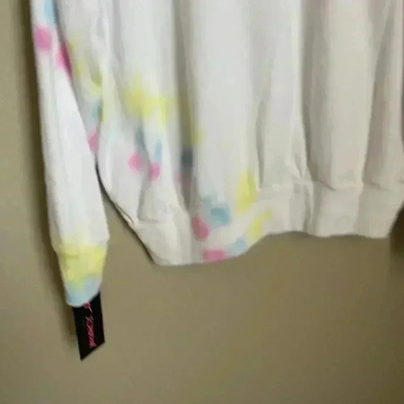 Betsey Johnson Angled Tie Dye Sweatshirt White - Picture 7 of 10